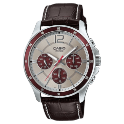 Casio MTP-1374L-7A1VDF Enticer Multifunction Brown Leather Belt Men's Watch