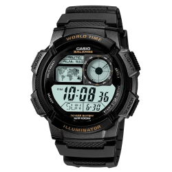 Casio AE-1000W-1AVDF Youth World Time Digital Resin Belt Watch