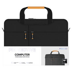 Recci RCS-S25 Protective Laptop Bag, Black Color, 16 Inches, Pioneer Series
