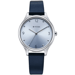 Titan Neo Quartz Analog Blue Dial Blue Leather Strap Watch for Women 2781SL02